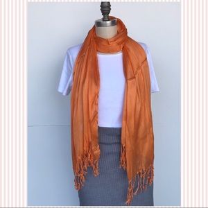 Orange Silky Viscose Scarf NWOT